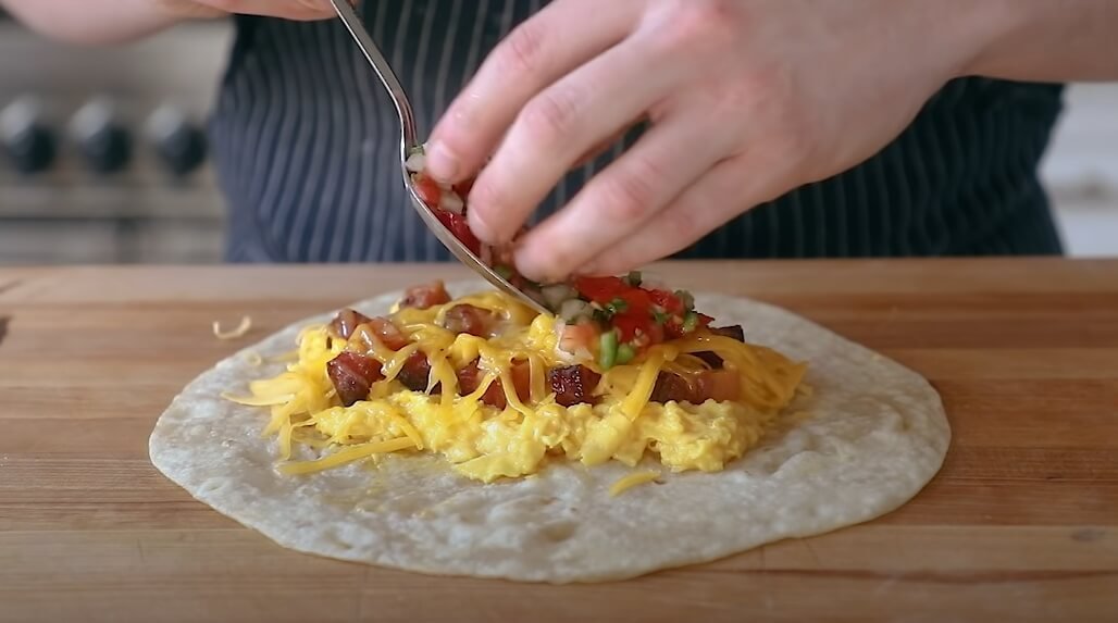 Breakfast Burrito Recipe place eggs