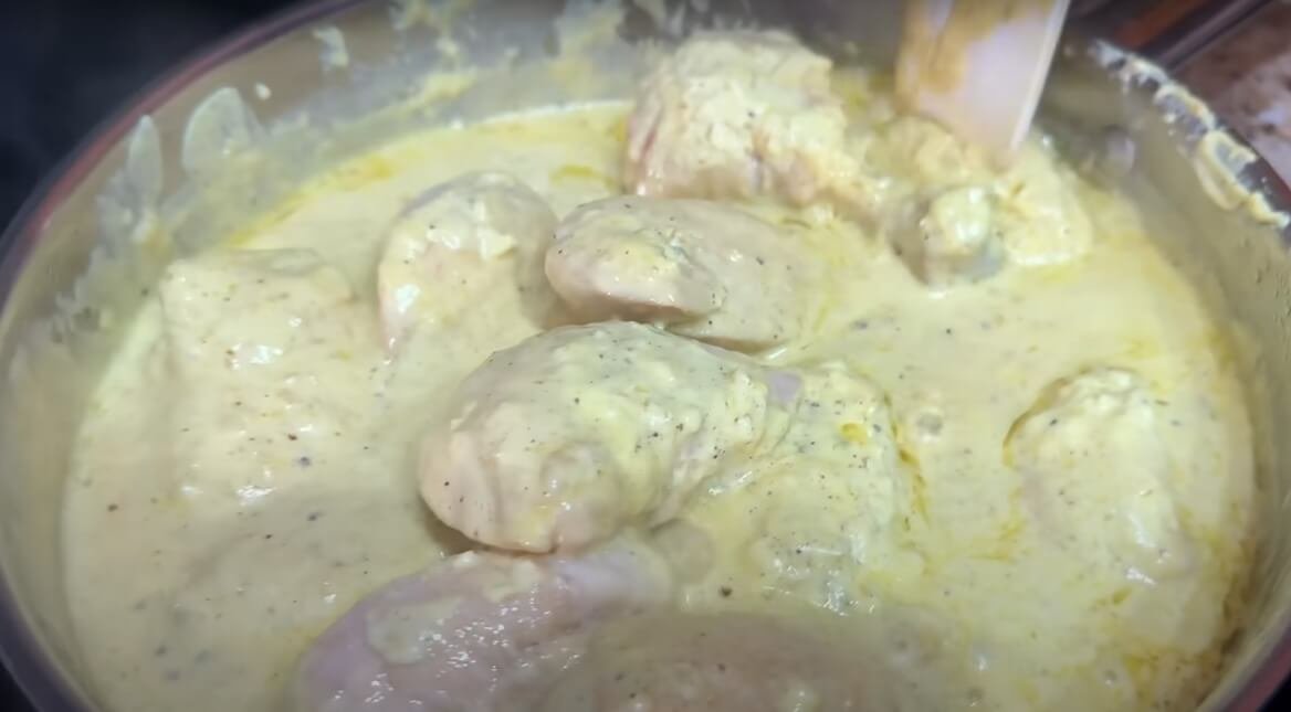 Chicken in Cream Sauce Recipe add chicken