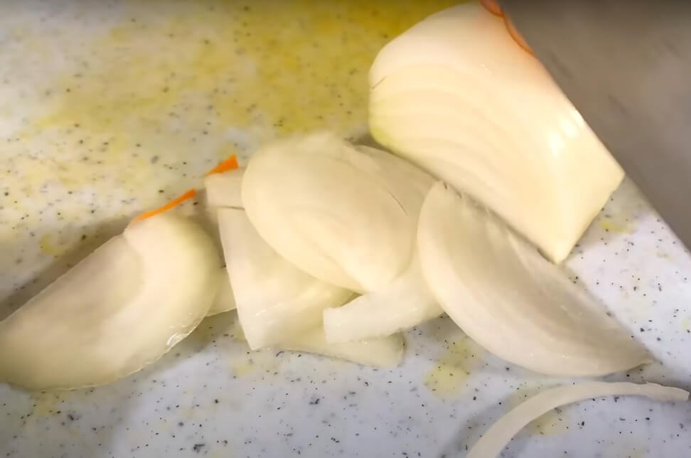 Classic Pilaf Recipe cut onion