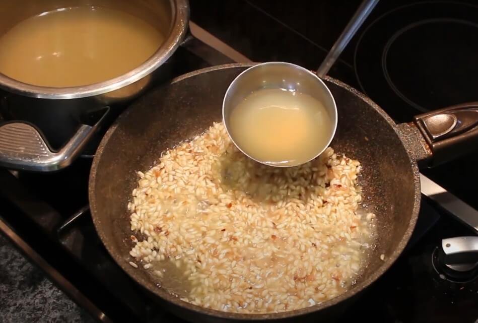 Classic Risotto Recipe add broth