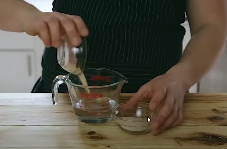 Bagels with cream cheese mix sugar water yeast