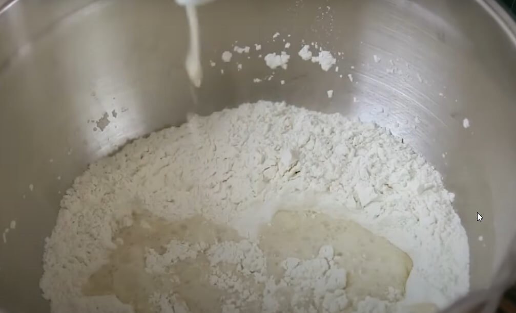 Bagels with cream cheese add flour  salt